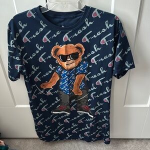 Fresh Bear Graphic Tee - Navy